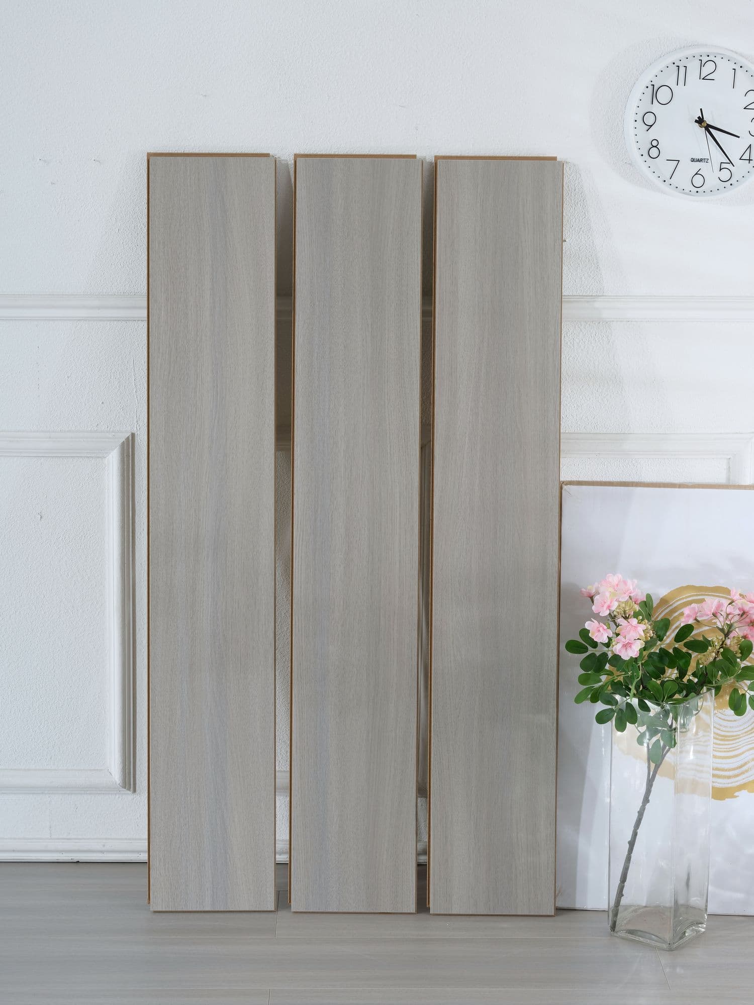 Silver Grey F809 laminate flooring - real production board